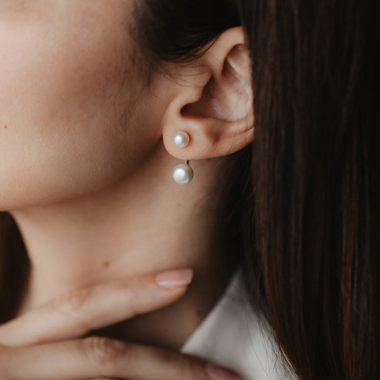 Orecchini in argento Golden Duo - Perle naturali - Indira