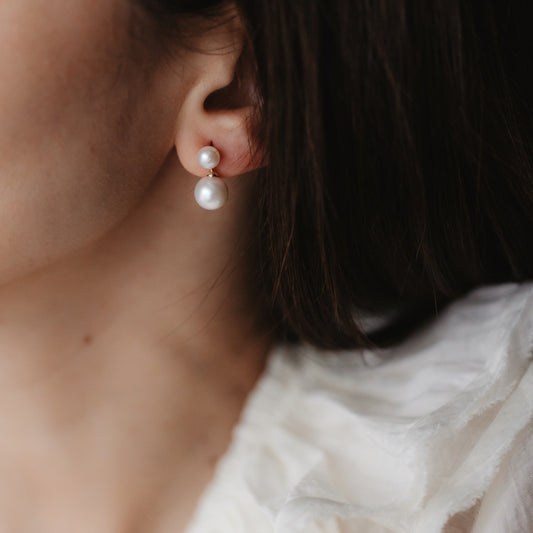 Orecchini in argento Golden Elara - Perle naturali - Indira