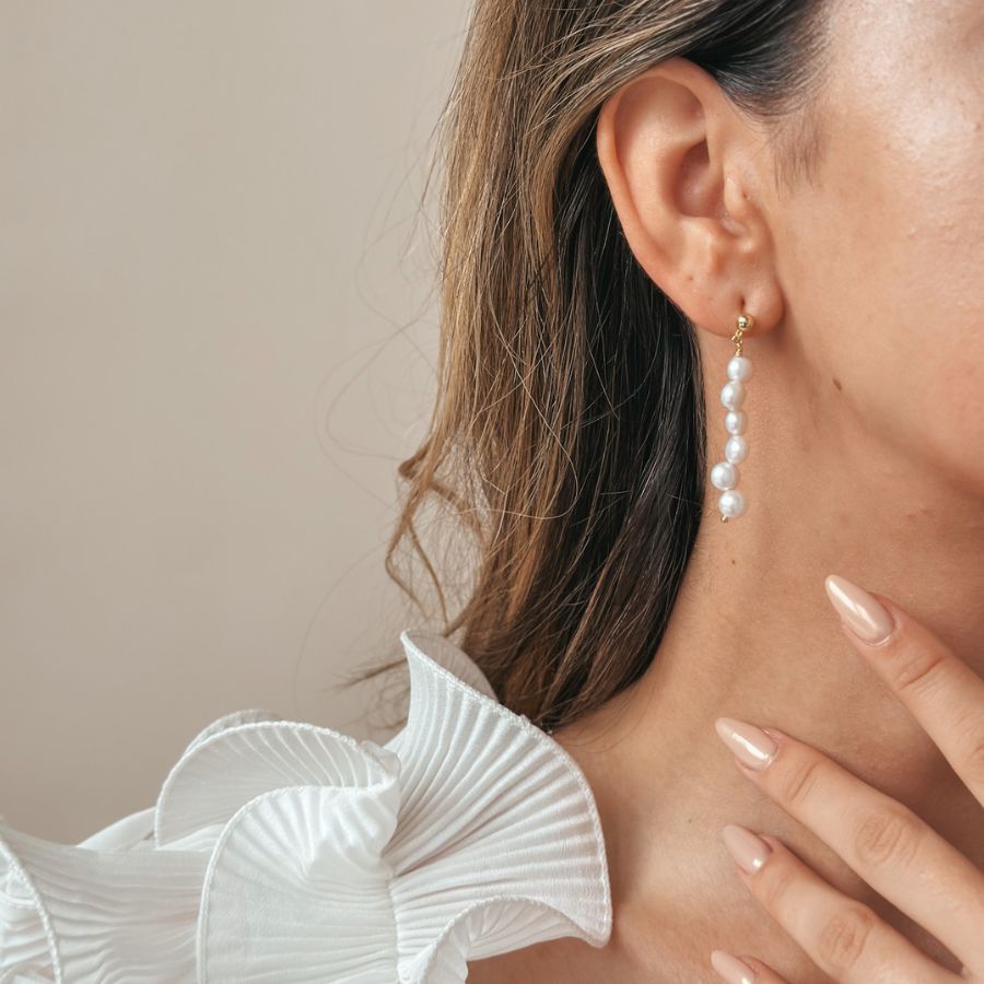 Orecchini in argento Golden Harmony - Perle naturali - Indira