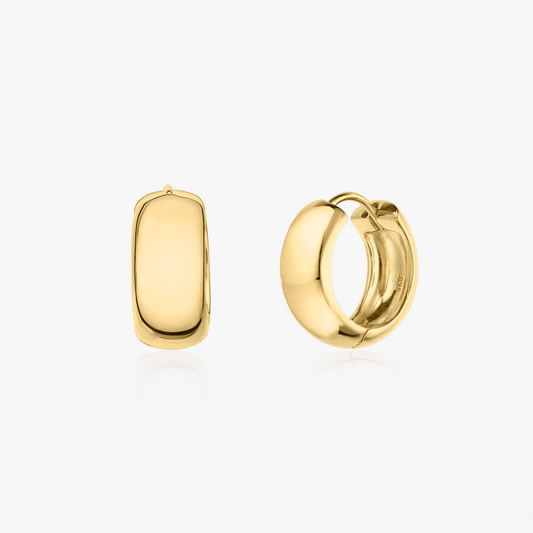 Orecchini in argento Golden Bold Maxi Hoops - Indira