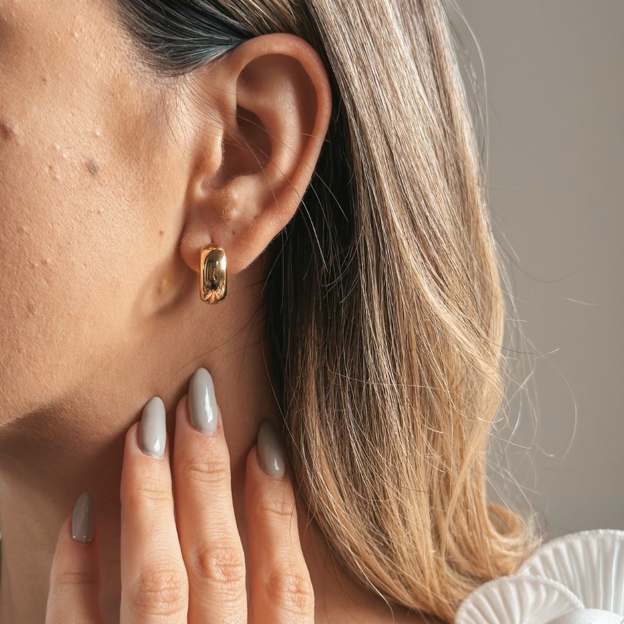 Orecchini in argento Golden Bold Maxi Hoops - Indira