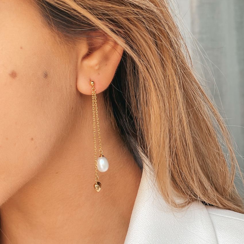 Orecchini in argento Golden Eliana - Perle naturali - Indira