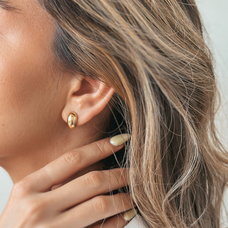 Orecchini in argento Golden Half Dome - Indira