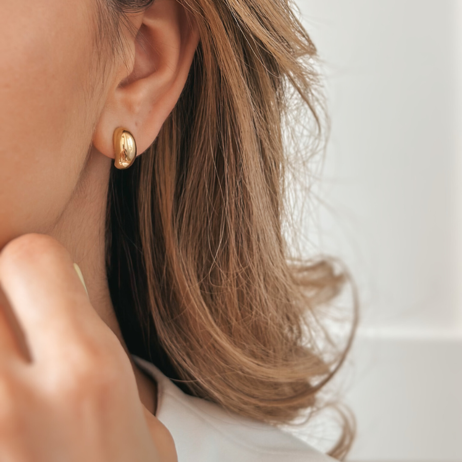 Orecchini in argento Golden Half Dome - Indira