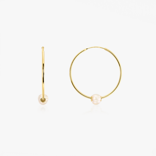 Orecchini in argento Golden Ines - Perla Naturale - Indira