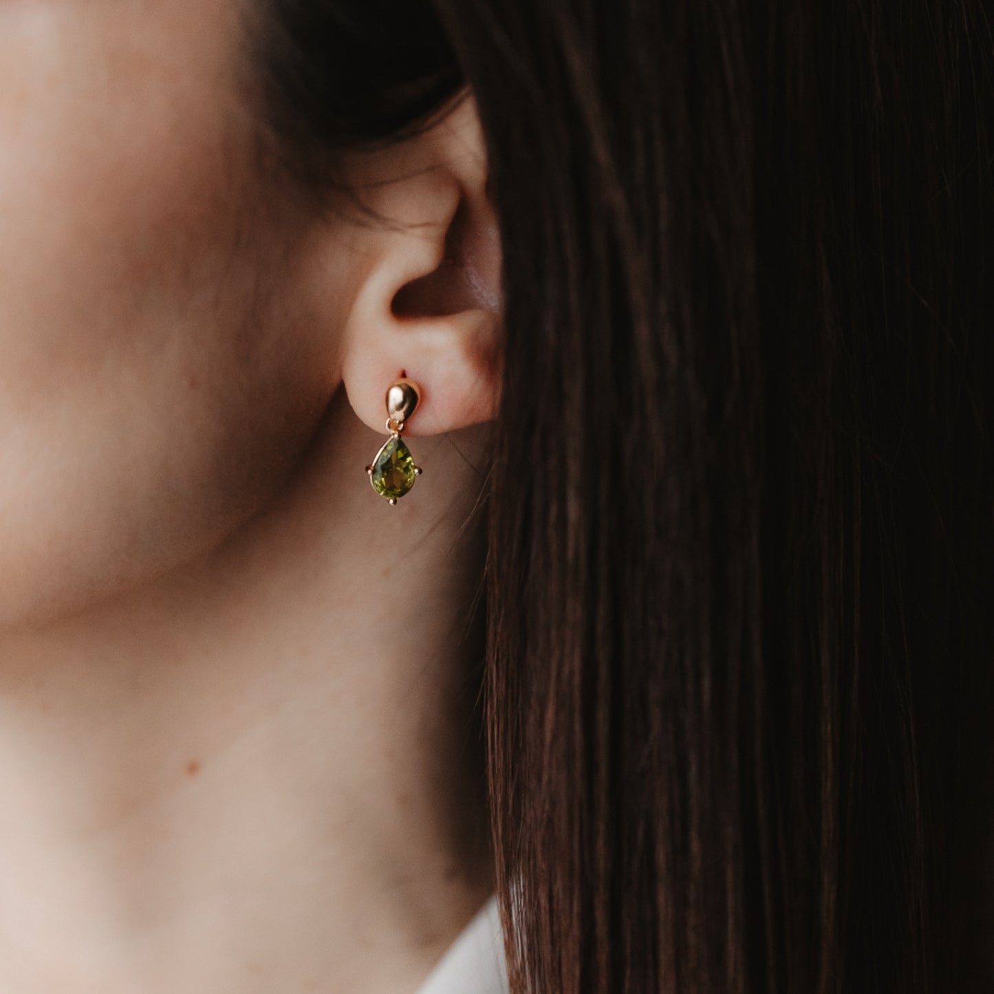 Orecchini in argento Golden Kaylee - Peridot - Indira