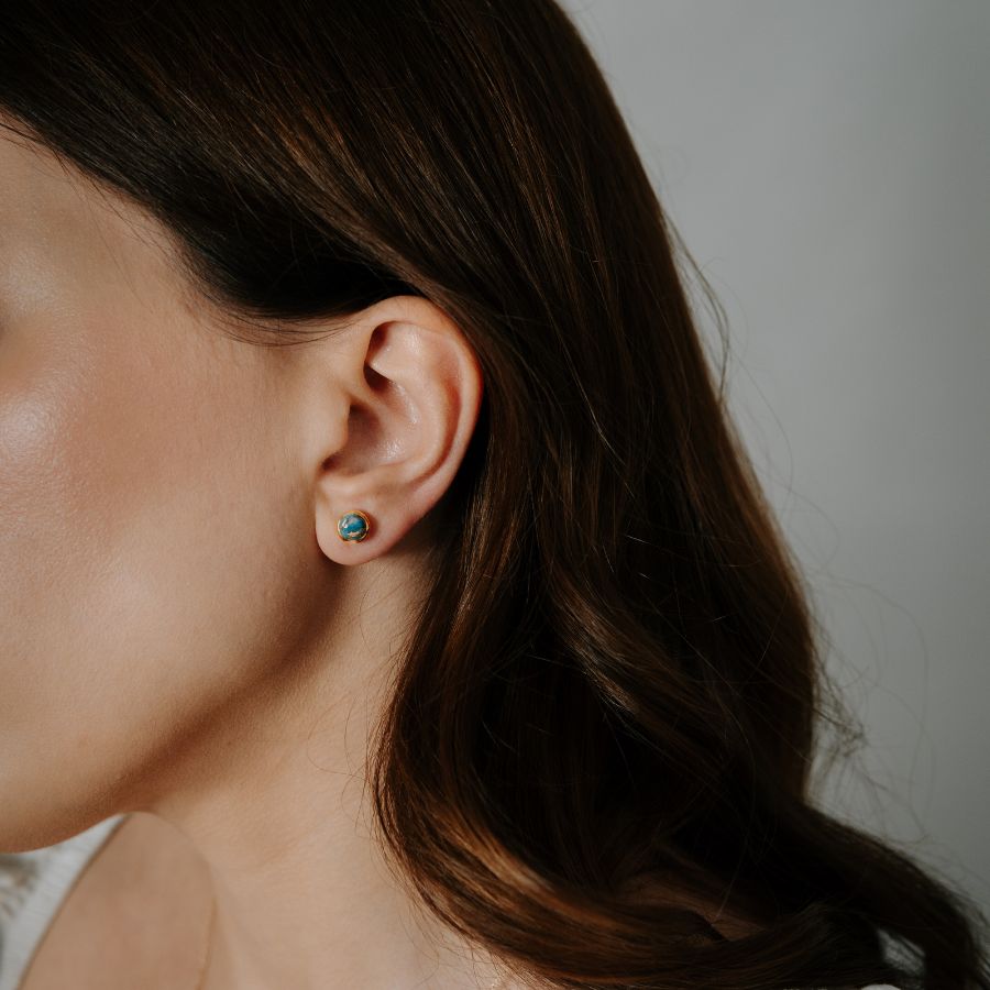 Orecchini in argento Golden Kaylee - Turchese - Indira