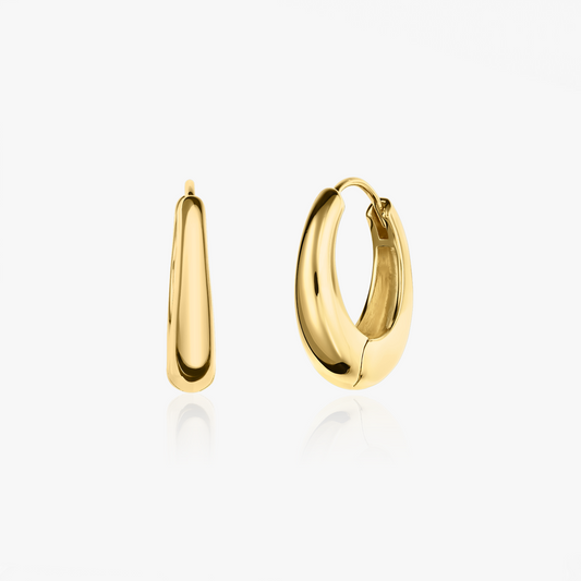 Orecchini in argento Golden Maxi Dome - Indira