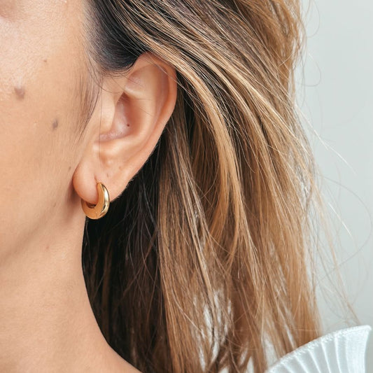 Orecchini in argento Golden Mini Dome - Indira