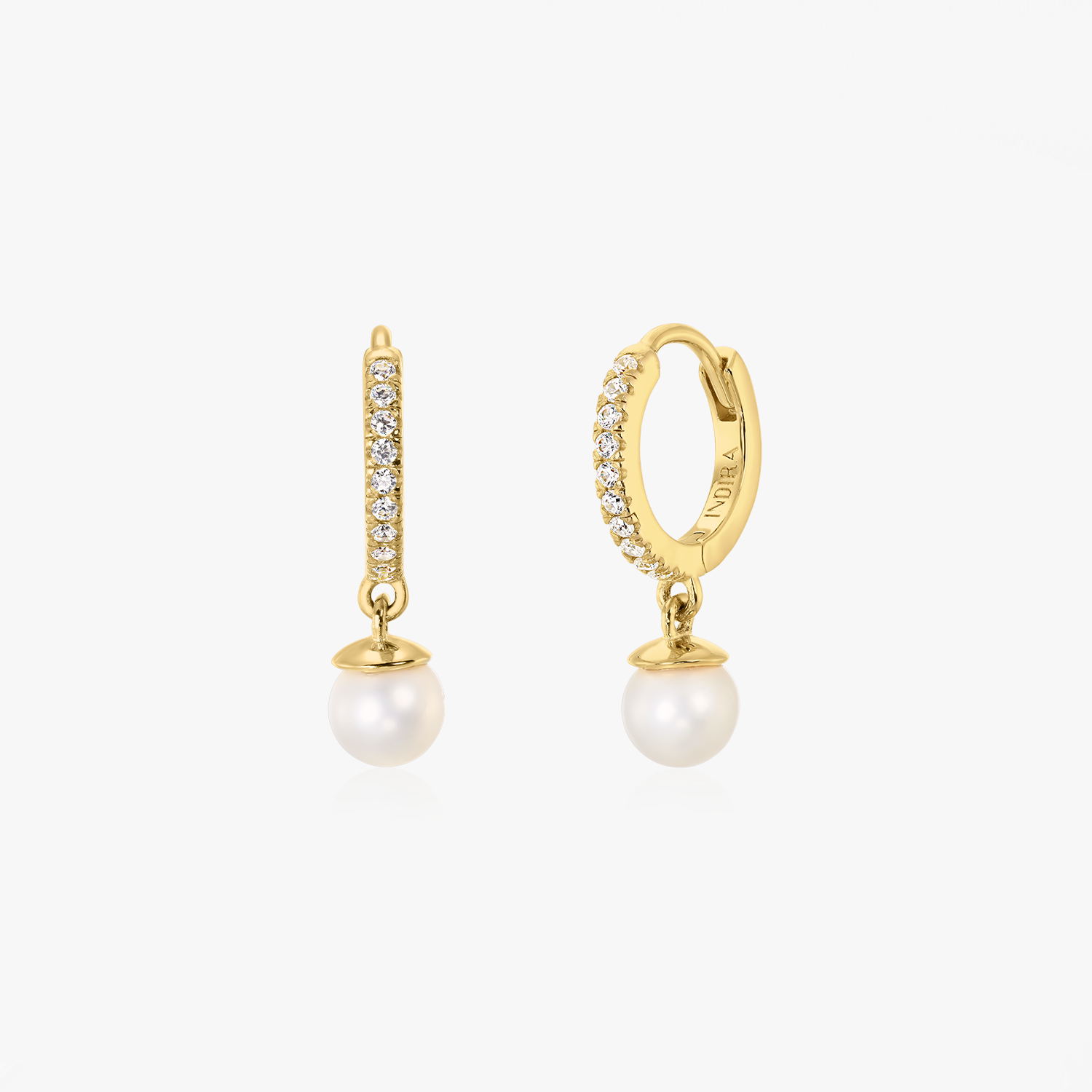 Orecchini in argento Golden Kalya - Perle naturali, Zirconia - Indira