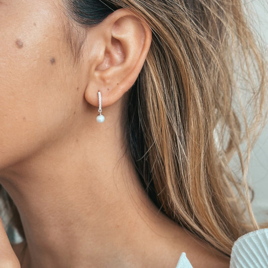 Orecchini in argento Kalya - Perle naturali, Zirconio - Indira