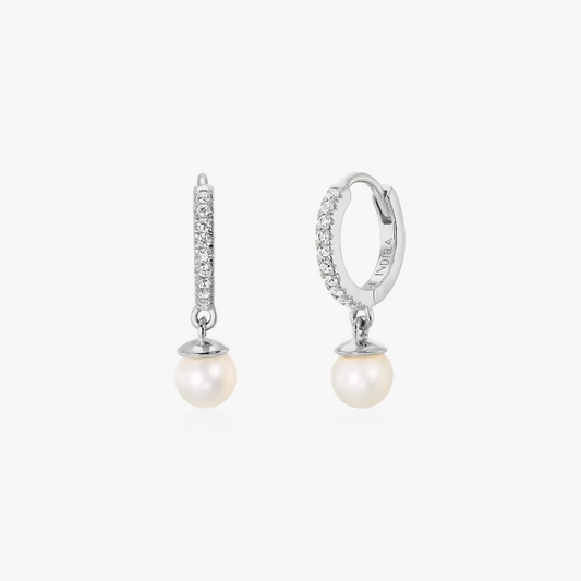 Orecchini in argento Kalya - Perle Naturali, Zirconi - Indira