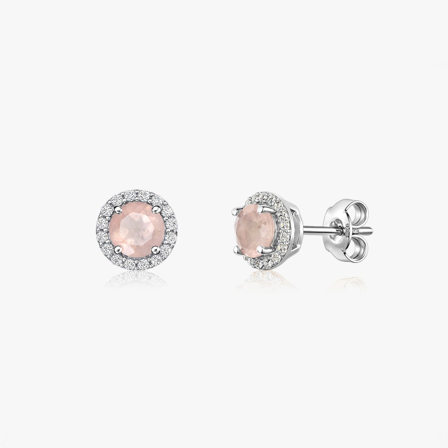 Orecchini in argento Keira - Quarzo Rosa