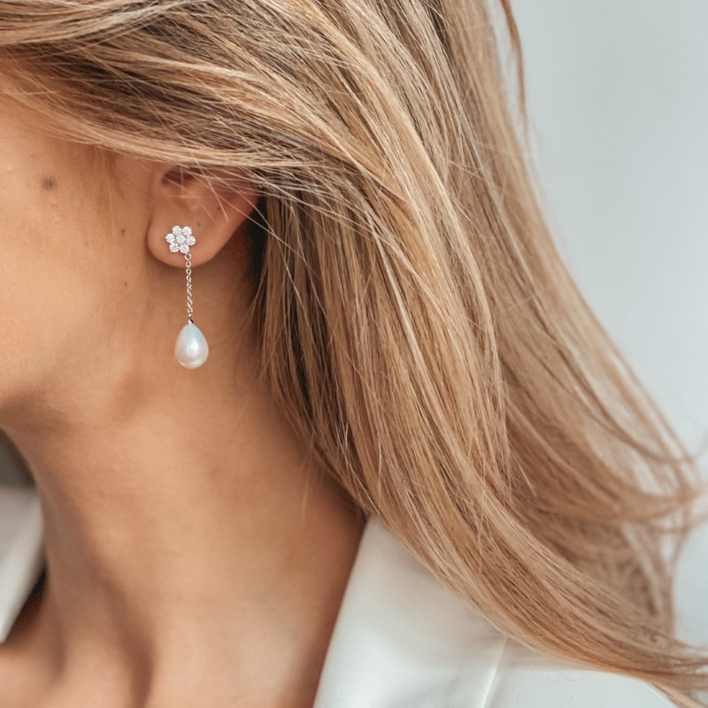 Orecchini in argento Midwinter - Perle Naturali - Indira