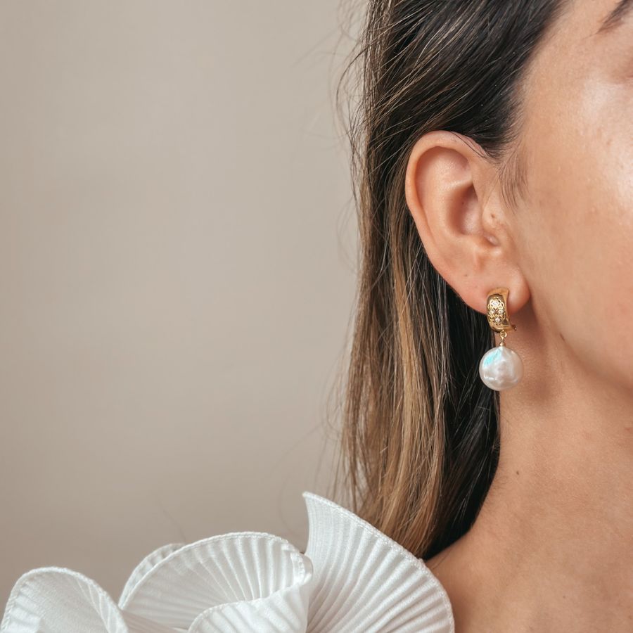 Orecchini in argento Mika - Perle Naturali e Zirconi - Indira