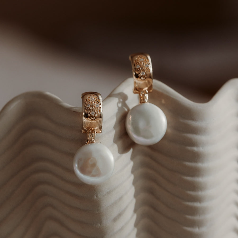 Orecchini in argento Mika - Perle Naturali e Zirconi - Indira