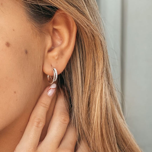 Orecchini in argento siamese - Zirconia - Indira