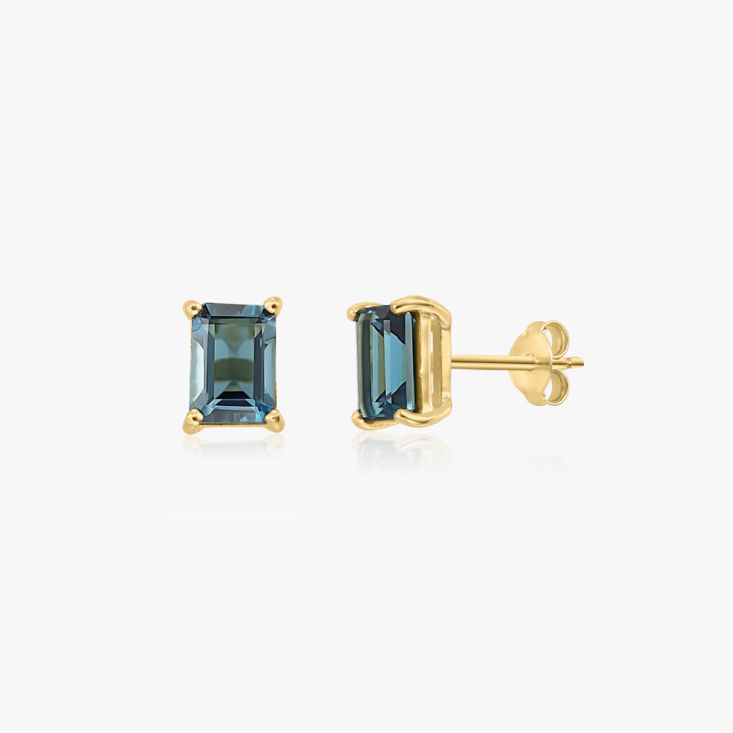 Orecchini in Argento 925 placcati in Oro Giallo Valentina - Topaz Blue Sky