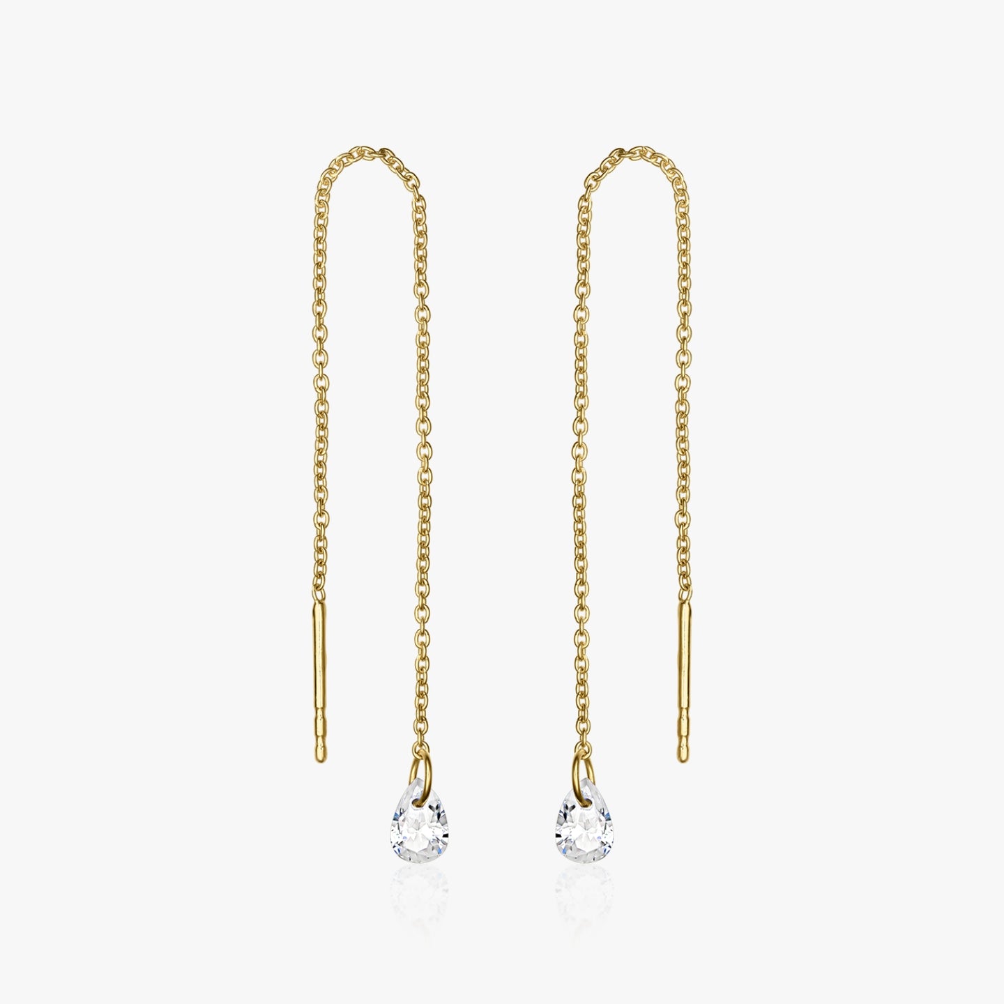 Orecchini in argento Golden Solitaire - Zirconio - Indira