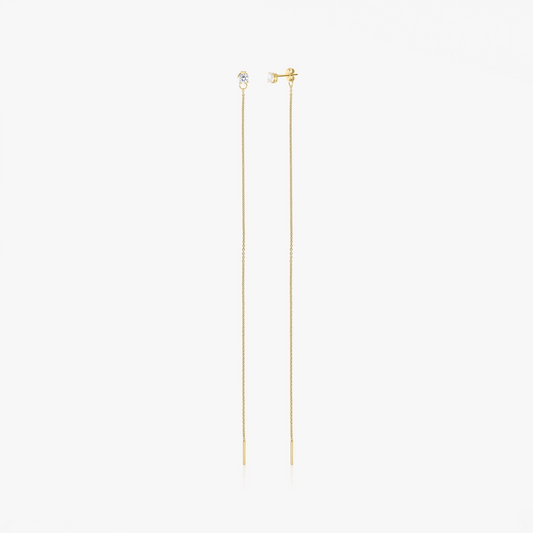 Orecchini in argento placcato oro con cubic zirconia bianca Sadie - Indira