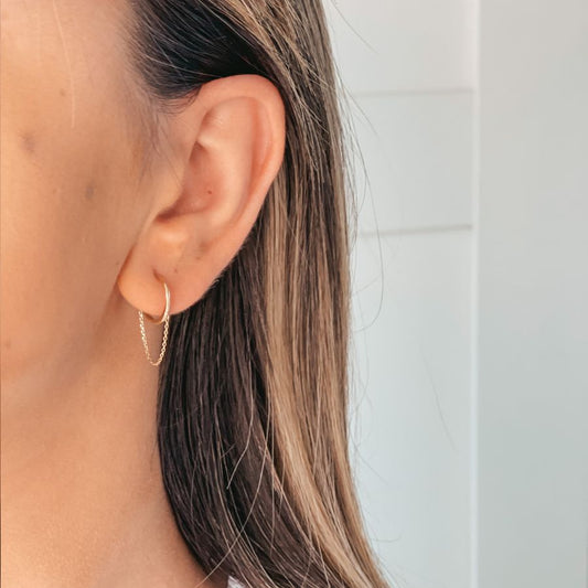 Orecchini in oro Chained Hoops - Indira