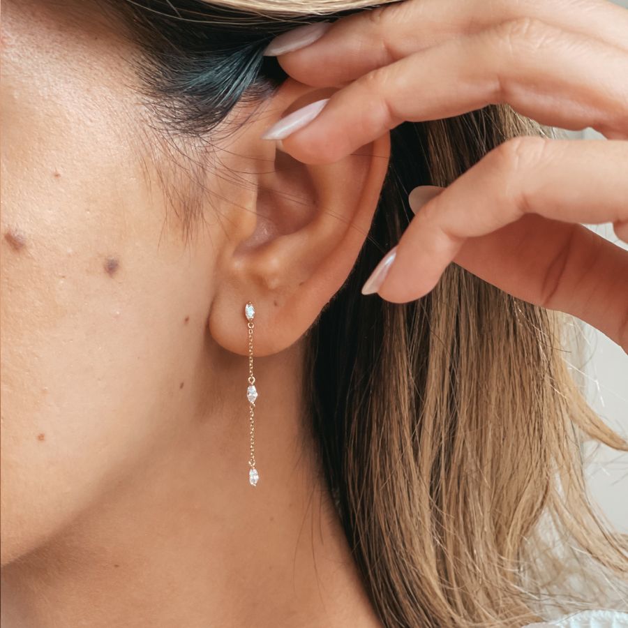 Orecchini Crystal Drops in oro - Zirconia - Indira