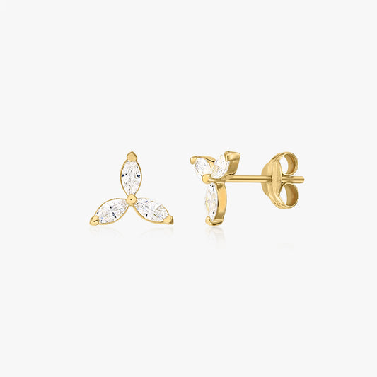 Orecchini in oro Flower Studs - Zirconia - Indira