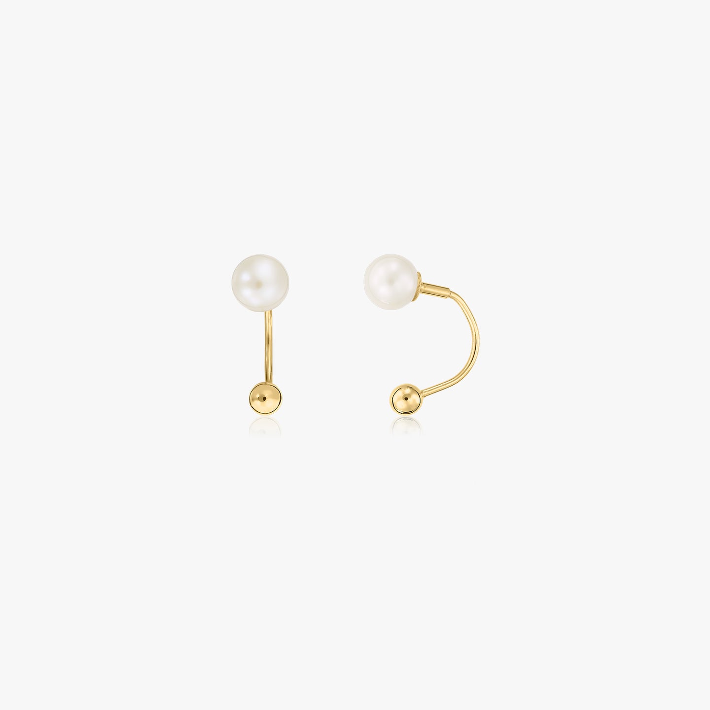 Orecchini in oro Pearl Ear Jacket - Perle naturali - Indira