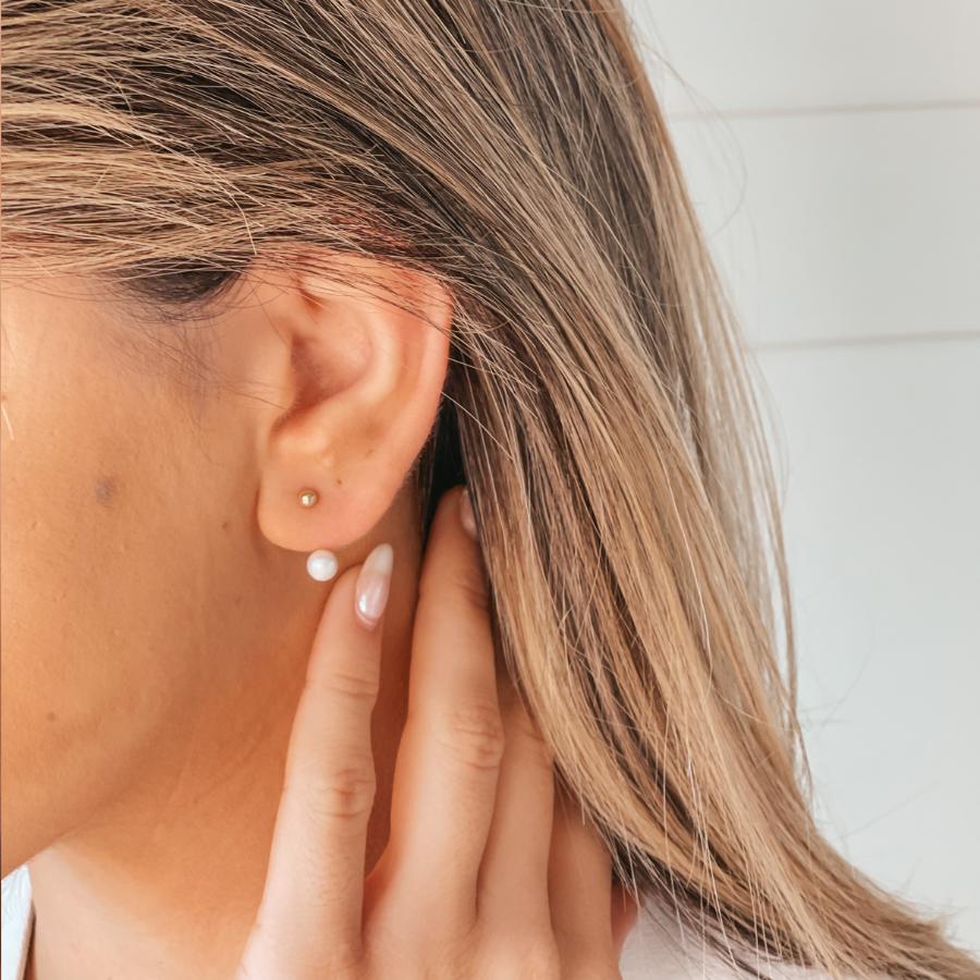 Orecchini in oro Pearl Ear Jacket - Perle naturali - Indira