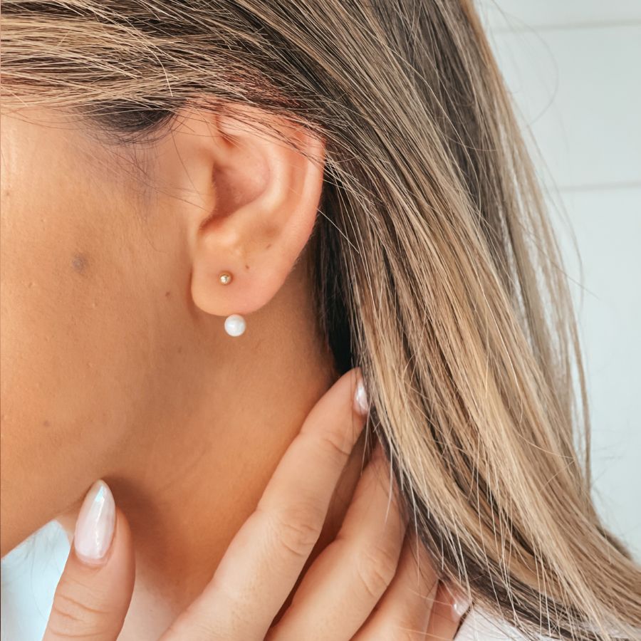 Orecchini in oro Pearl Ear Jacket - Perle naturali - Indira