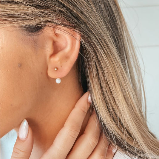 Orecchini in oro Pearl Ear Jacket - Perle naturali - Indira