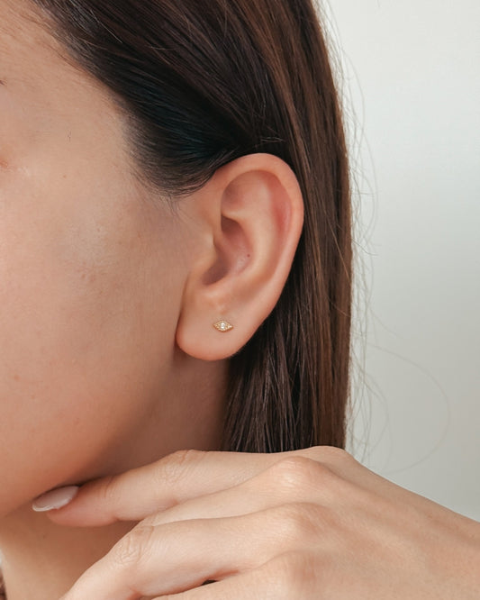 Orecchini piercing labret in oro giallo Gold Eye - Zirconia - Indira