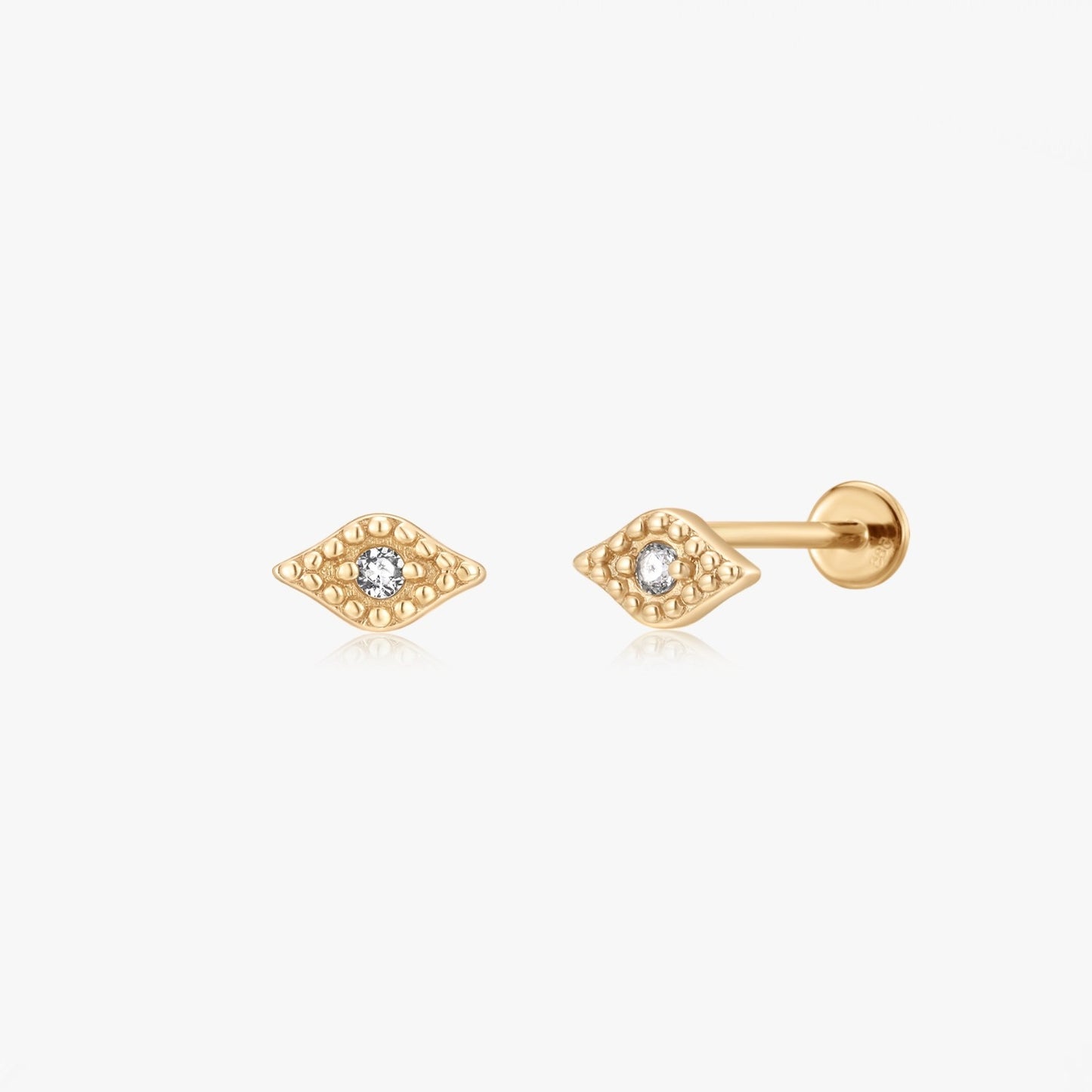 Orecchini piercing labret in oro giallo Gold Eye - Zirconia