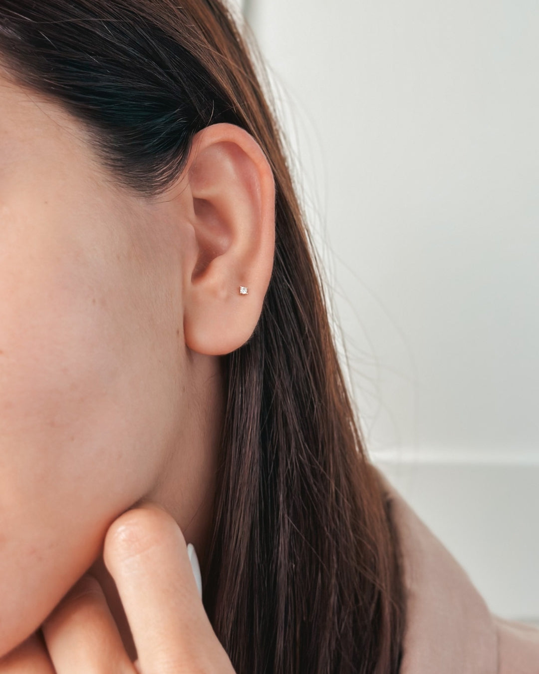 Orecchini piercing labret in oro giallo Simple Shine - Zirconia - Indira