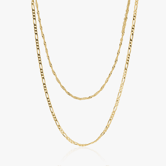 Collana in argento Golden Double Chain - Indira