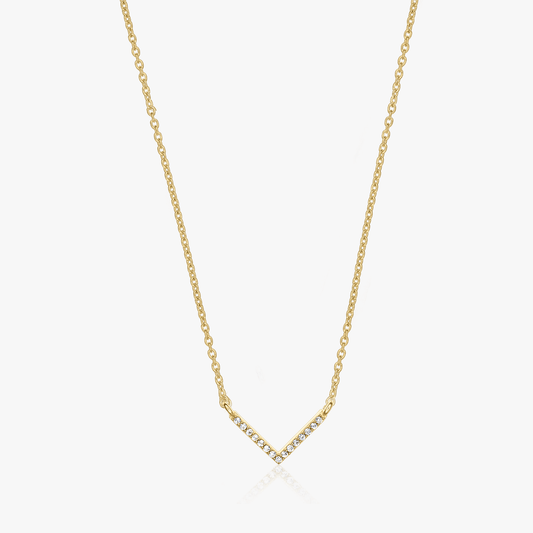 Collana in argento Golden V Neck - Zirconia - Indira