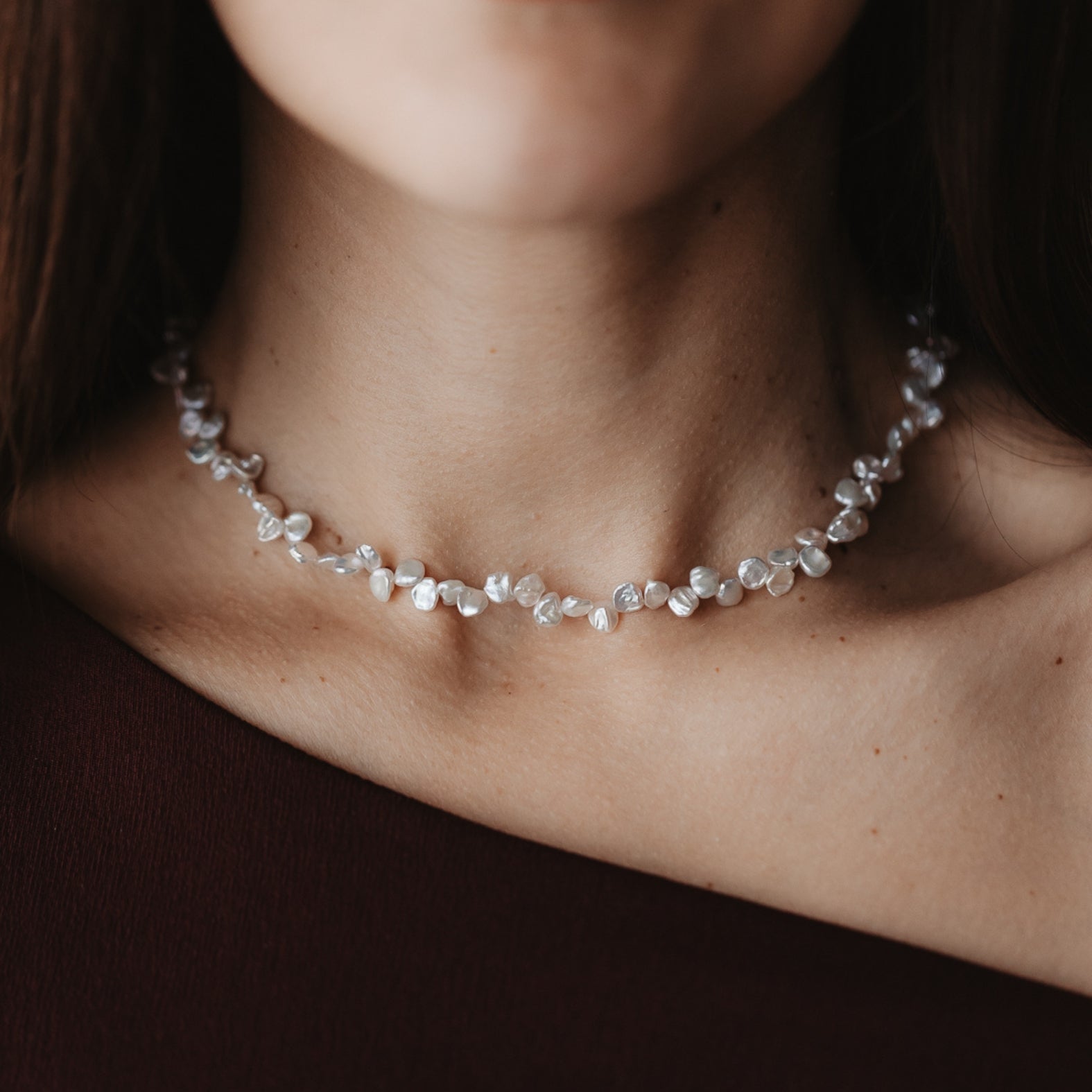 Collana in argento Golden Brielle - Perle naturali - Indira