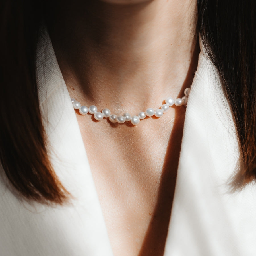 Collana in argento Golden Harmony - Perle Naturali - Indira