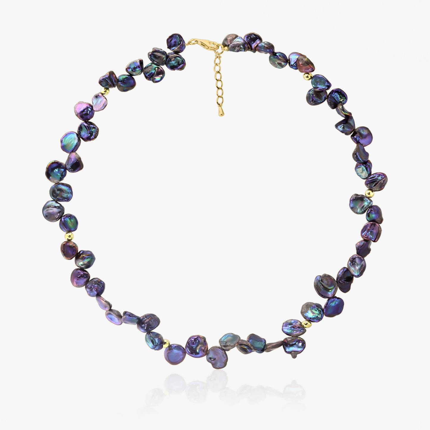 Collana in oro Golden Lulu - Perle Keshi Nere - Indira