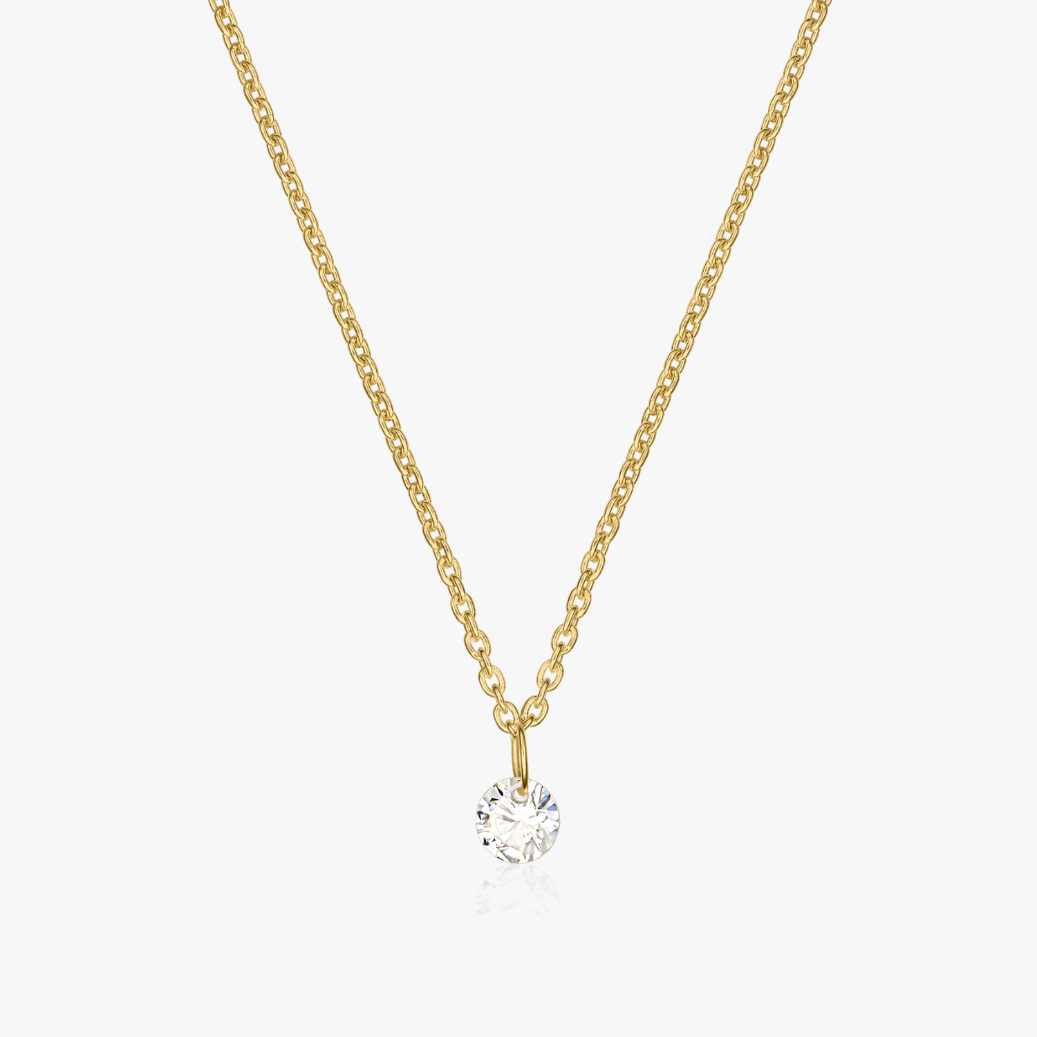 Collana in argento Golden Solitaire - Zirconio - Indira