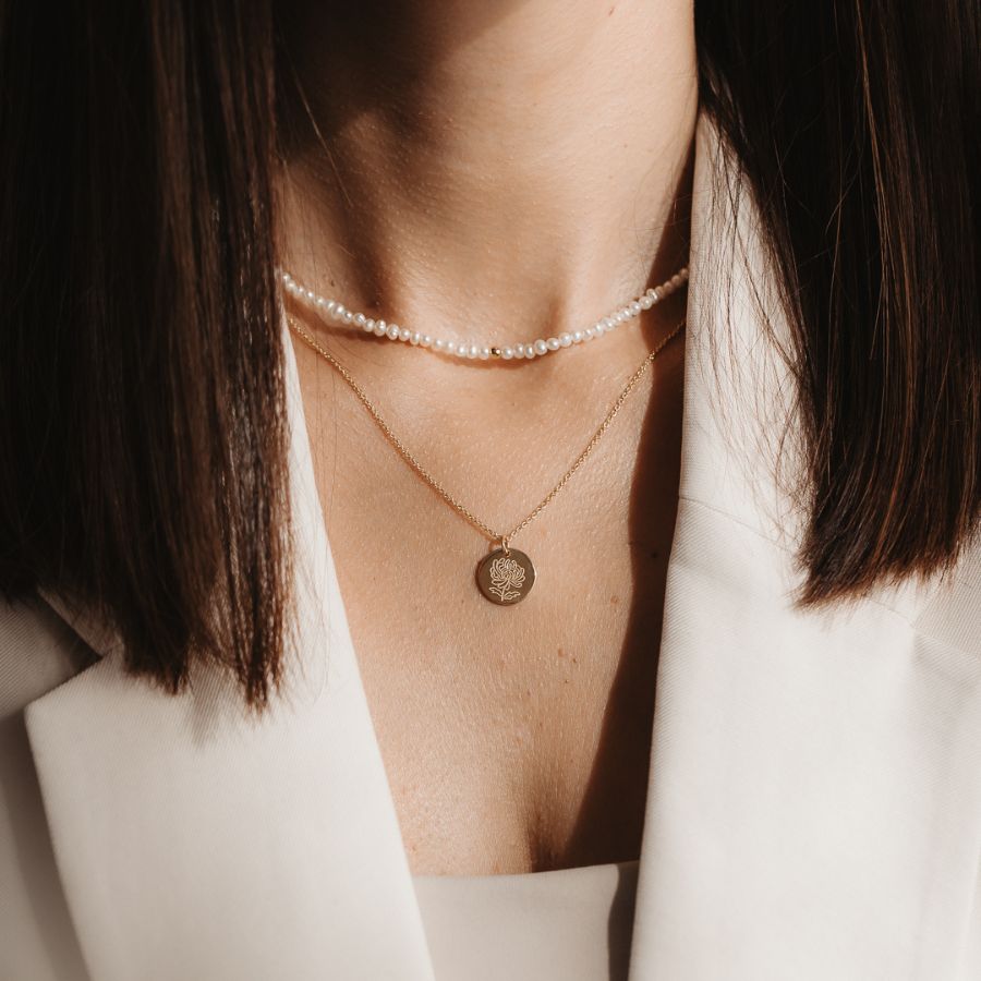 Collana in oro Glamour - Perle Naturali - Indira