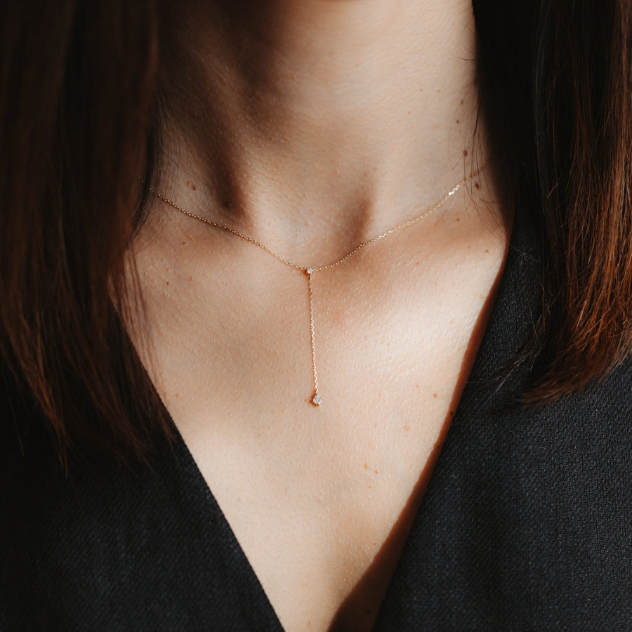Collana in oro Stone drop - Zirconia - Indira