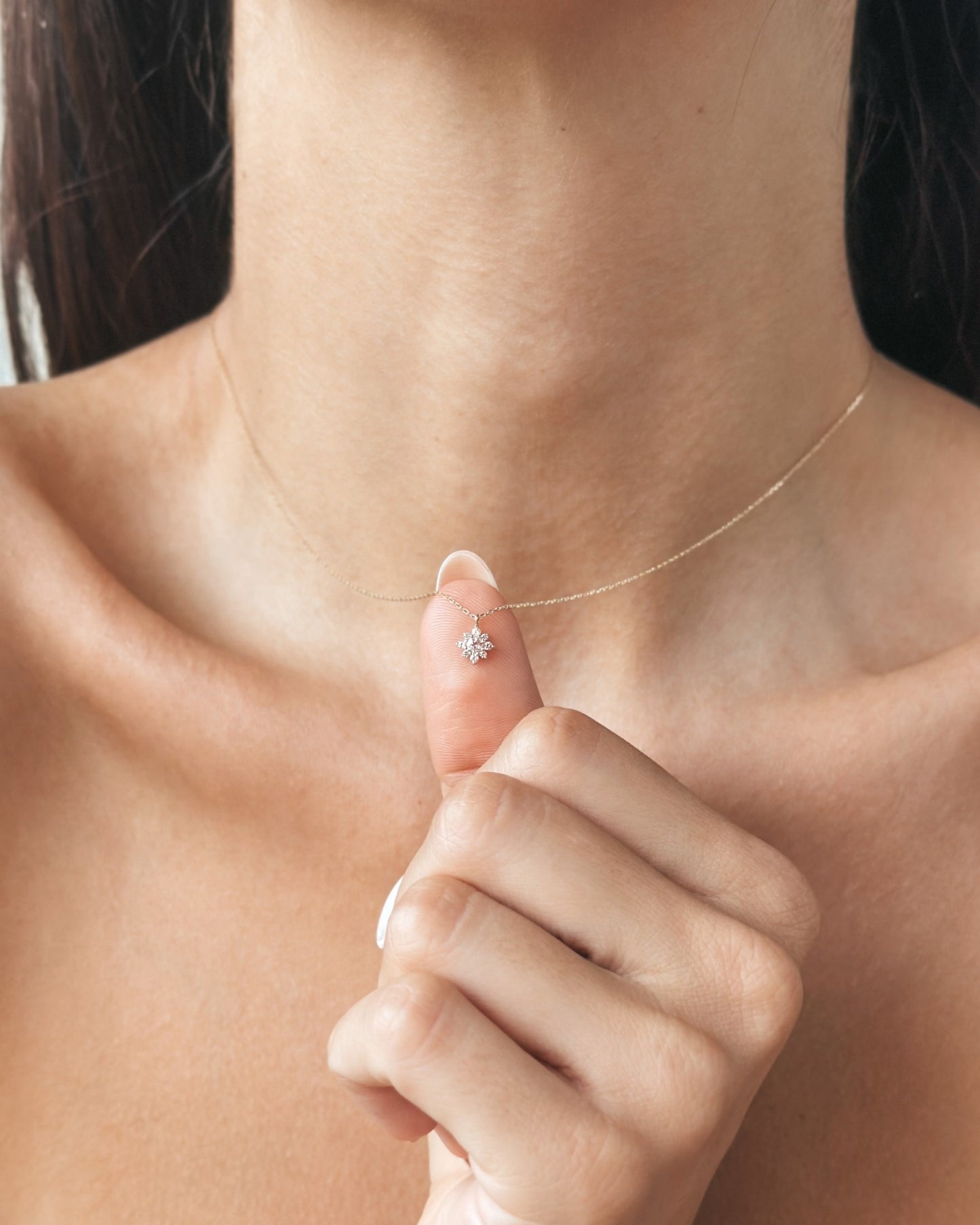 Collana in oro giallo Flora - Zaffiro bianco, Morganite rosa - Indira