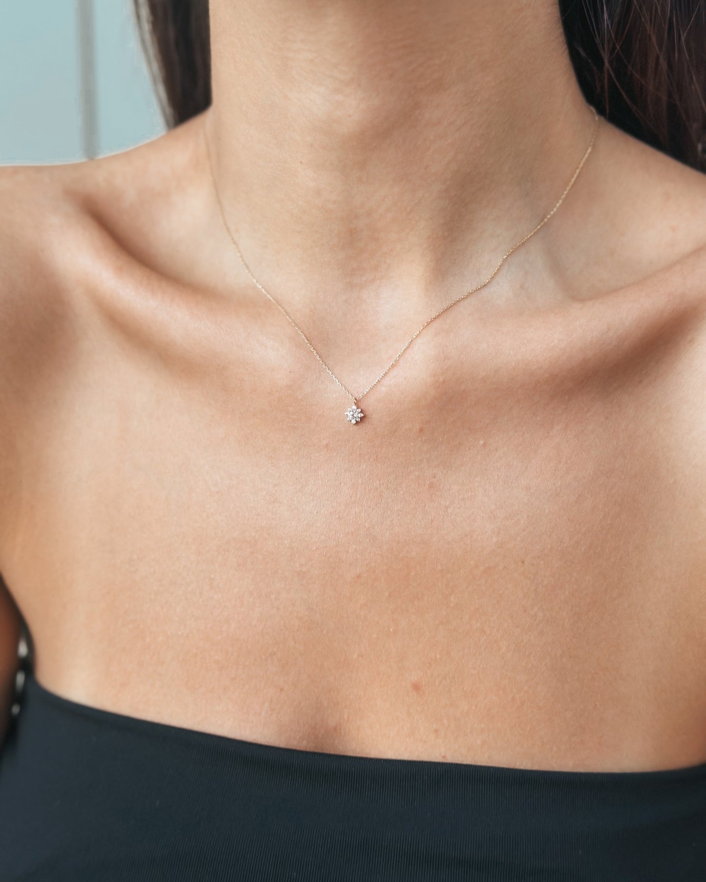 Collana in oro giallo Flora - Zaffiro bianco, Morganite rosa - Indira