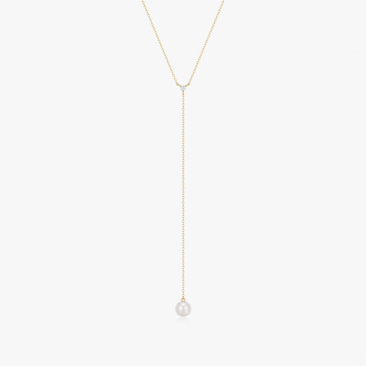 Collana in oro giallo Yara - Perle Naturali, Diamanti