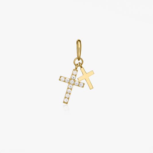 Pendente in oro Double Cross - Indira