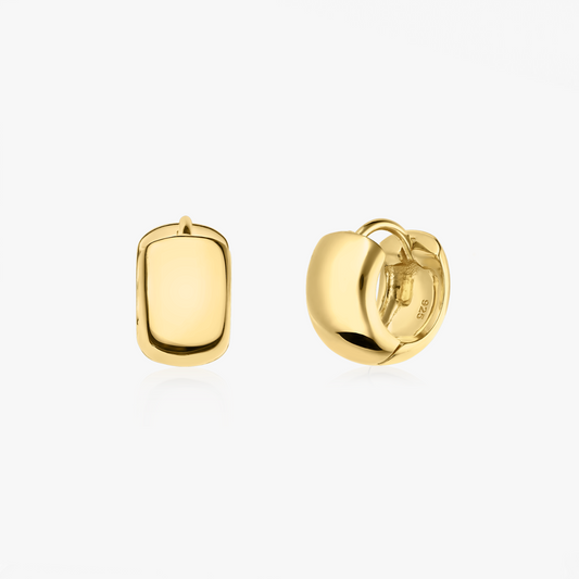 Orecchini in argento Golden Bold Mini Hoops - Indira