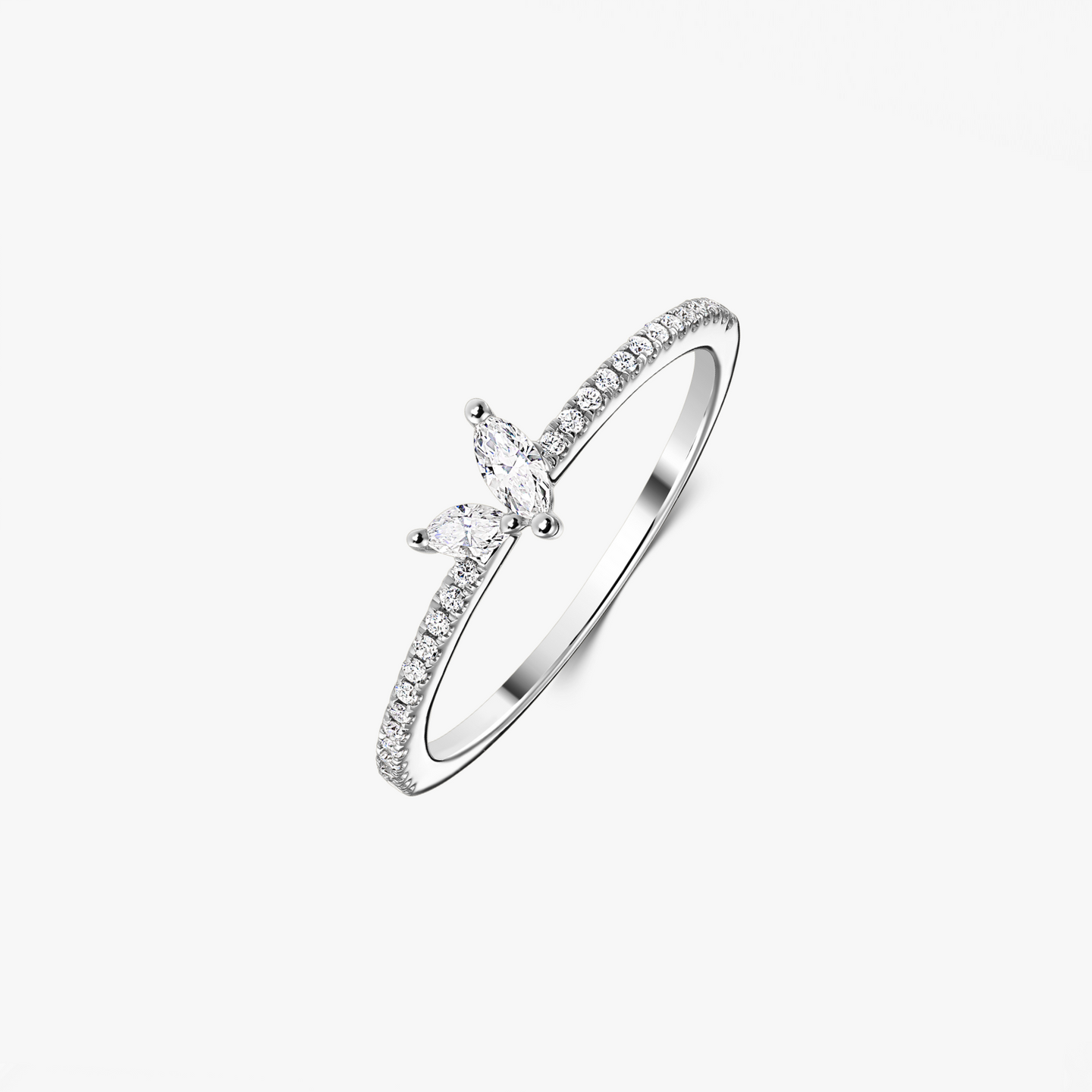 Anello in oro bianco Yuna – Diamanti - Indira