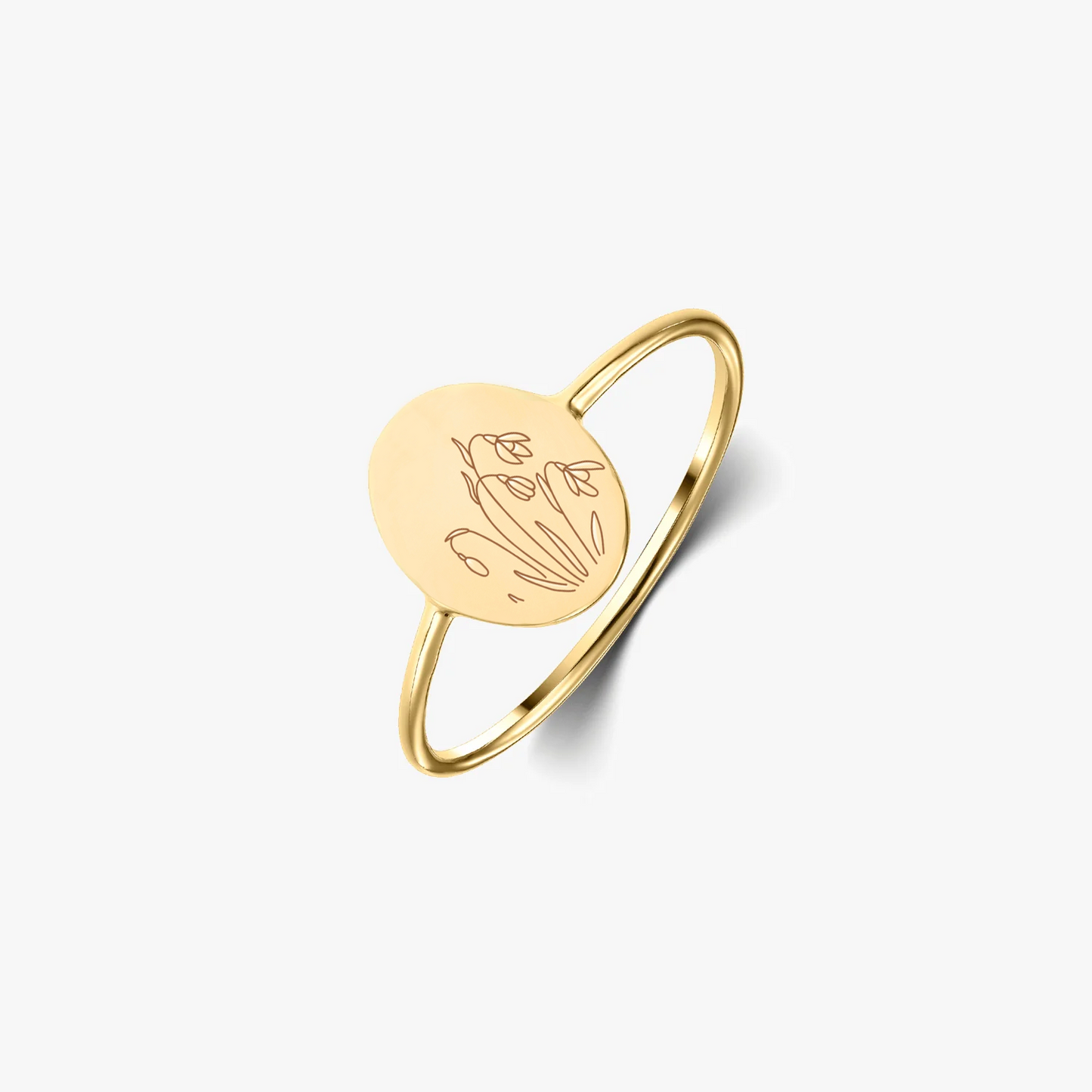 Anello in argento Birth Flower Golden - Gennaio Bucaneve - Indira