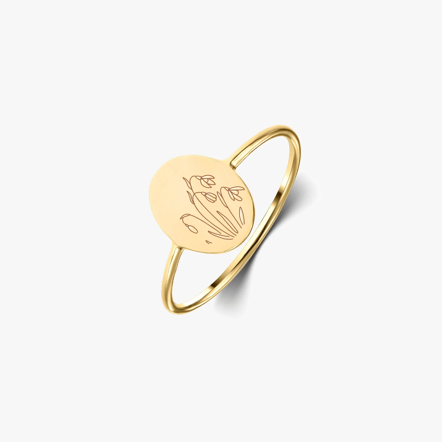 Anello in argento Birth Flower Golden - Gennaio Bucaneve - Indira